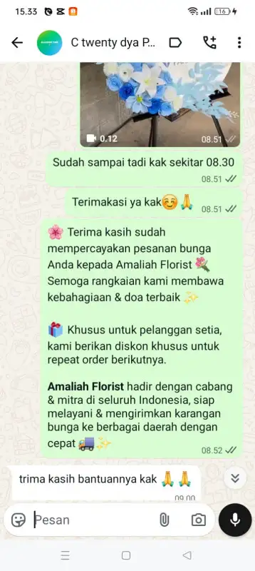 Testimonial krans bunga BUTON SELATAN