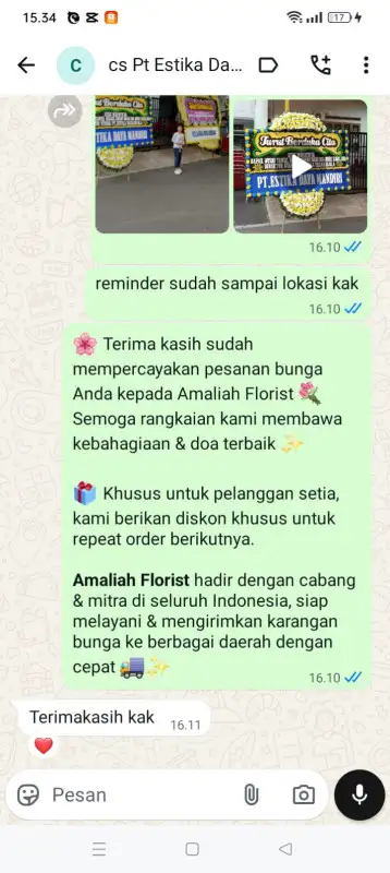 Testimonial Papan Bunga duka BUTON SELATAN