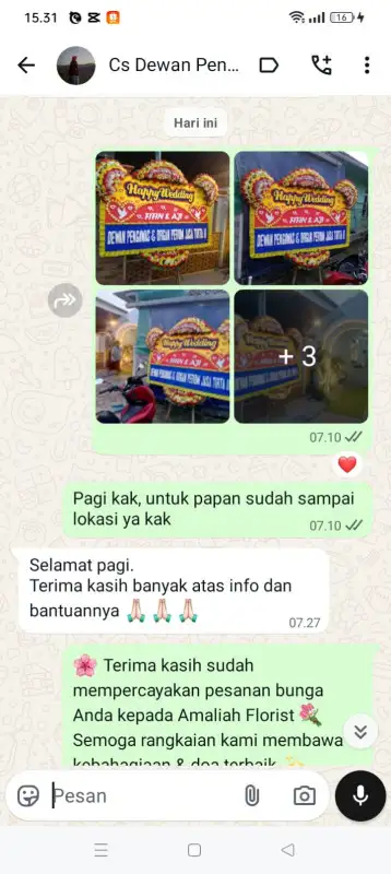 Testimonial papan bunga BUTON SELATAN
